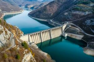 hidroeléctrico poder represa. generar ai foto