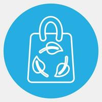 Icon eco bag. Ecology and environment elements. Icons in blue round style. Good for prints, posters, logo, infographics, etc. vector