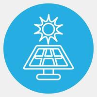 Icon solar energy panel. Ecology and environment elements. Icons in blue round style. Good for prints, posters, logo, infographics, etc. vector