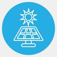 Icon solar energy panel. Ecology and environment elements. Icons in blue round style. Good for prints, posters, logo, infographics, etc. vector