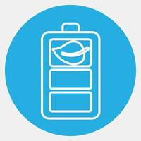 Icon eco battery. Ecology and environment elements. Icons in blue round style. Good for prints, posters, logo, infographics, etc. vector