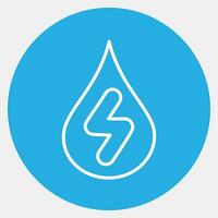 Icon water energy. Ecology and environment elements. Icons in blue round style. Good for prints, posters, logo, infographics, etc. vector