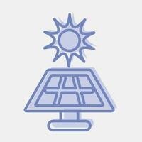 Icon solar energy panel. Ecology and environment elements. Icons in two tone style. Good for prints, posters, logo, infographics, etc. vector