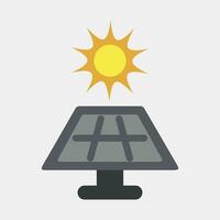 icono solar energía panel. ecología y ambiente elementos. íconos en plano estilo. bueno para huellas dactilares, carteles, logo, infografía, etc. vector