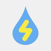 Icon water energy. Ecology and environment elements. Icons in flat style. Good for prints, posters, logo, infographics, etc. vector
