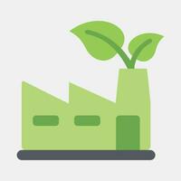 Icon eco factory. Ecology and environment elements. Icons in flat style. Good for prints, posters, logo, infographics, etc. vector