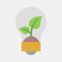 Icon eco bulb. Ecology and environment elements. Icons in flat style. Good for prints, posters, logo, infographics, etc. vector