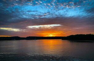 Tropical sea sunset tree sky view background photo