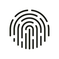 Fingerprint Line Icon. Unique Finger Print ID, Human Biometric Identity Linear Pictogram. Thumbprint Outline Sign. Criminal Identification Symbol. Editable Stroke. Isolated Vector Illustration.