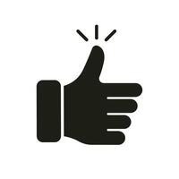 Like Solid Sign. Approve, Confirm, Accept, Verify Symbol. Finger Up Gesture, Good, Best Gesture Sign in Social Media Silhouette Icon. Thumb Up Glyph Pictogram. Isolated Vector Illustration.