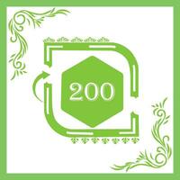 Organic Leaf Design with Number  200 vector