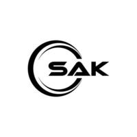 SAK Logo Design, Inspiration for a Unique Identity. Modern Elegance and Creative Design. Watermark Your Success with the Striking this Logo. vector