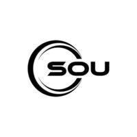SOU Logo Design, Inspiration for a Unique Identity. Modern Elegance and Creative Design. Watermark Your Success with the Striking this Logo. vector