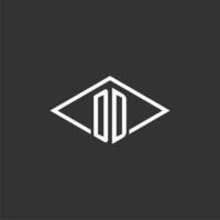 Initials DD logo monogram with simple diamond line style design vector