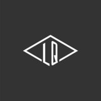 iniciales lq logo monograma con sencillo diamante línea estilo diseño vector