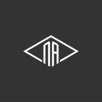 Initials NA logo monogram with simple diamond line style design vector