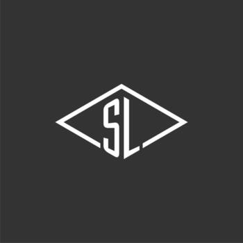 Initials SL logo monogram with simple diamond line style design vector