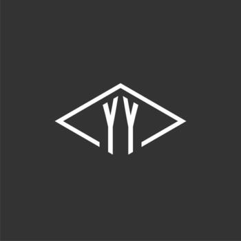 Initials YY logo monogram with simple diamond line style design vector