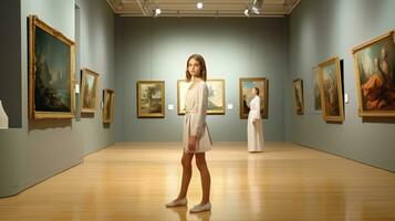 Woman in art gallery photo