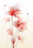 acuarela rojo amapola flor aislado foto