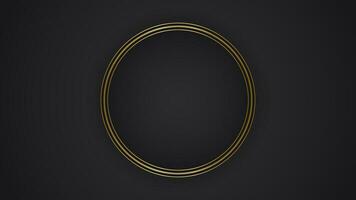 black luxury abstract background with circle line and golden elegant texture backdrop vector. wavy metallic dark light element illustration graphic gold art decoration premium shape. vector