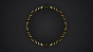 black luxury abstract background with circle line and golden elegant texture backdrop vector. wavy metallic dark light element illustration graphic gold art decoration premium shape. vector