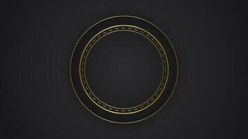 black luxury abstract background with circle line and golden elegant texture backdrop vector. wavy metallic dark light element illustration graphic gold art decoration premium shape. vector