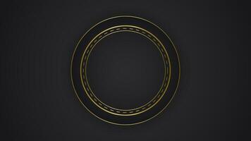 black luxury abstract background with circle line and golden elegant texture backdrop vector. wavy metallic dark light element illustration graphic gold art decoration premium shape. vector