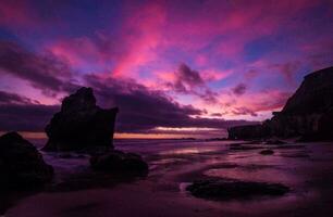 Tropical sea sunset tree sky view background photo