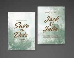 Wedding invitation with abstract watercolor background vector