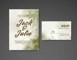 Wedding invitation with abstract watercolor background vector