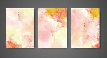 Set of creative hand painted abstract watercolor background. Design for your cover, date, postcard, banner, logo. vector