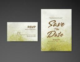 Wedding invitation with abstract watercolor background vector