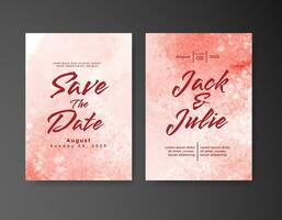 Wedding invitation with abstract watercolor background vector