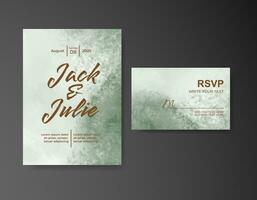 Wedding invitation with abstract watercolor background vector