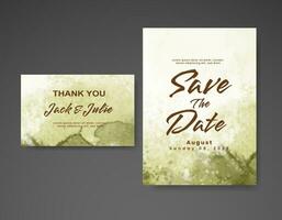 Wedding invitation with abstract watercolor background vector