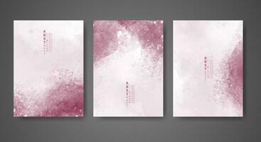 Set of creative hand painted abstract watercolor background. Design for your cover, date, postcard, banner, logo. vector