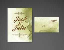 Wedding invitation with abstract watercolor background vector