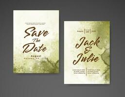 Wedding invitation with abstract watercolor background vector