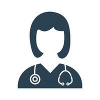 Doctor icon flat style isolated on white background. Doctor vector illustration for use on web and mobile apps.