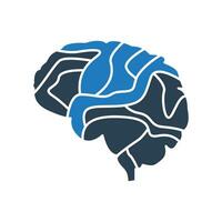 Human Brain icon flat style for medical apps and websites vector