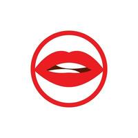 Lips icon cosmetic logo vector template