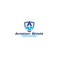 Aviation Shield Logo Design Vector