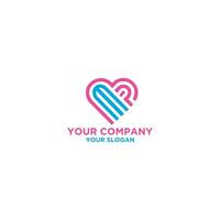 MP Love Logo Design Vector