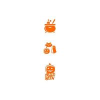 October Halloween Set Template Vector