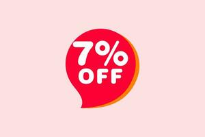 7 percent Sale and discount labels. price off tag icon flat design. vector