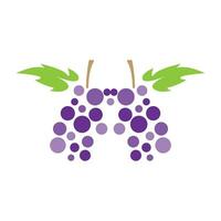 Grape Logo, Garden Vector, Fresh Purple Fruit, Wine Brand Design, Simple Illustration Template vector