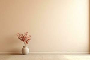 Empty room interior background beige wall photo