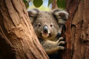 View of cute koala in nature photo