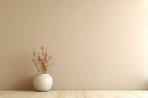 Empty room interior background beige wall photo